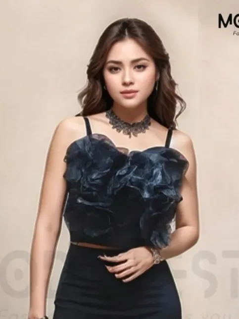 ModaFesta -cute-crop-top-black