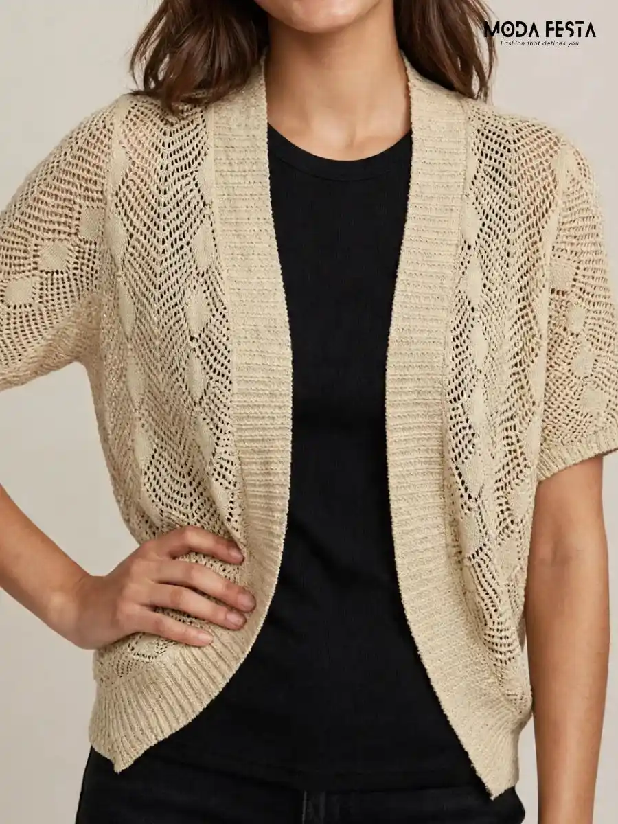 Open-Front Knit Shrug