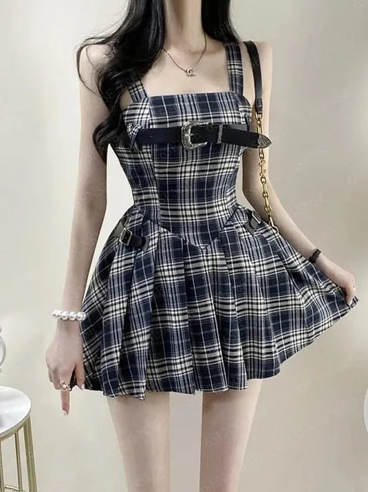 ModaFesta -belted-a-line-mini-dress-black