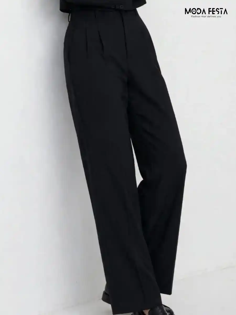 ModaFesta -elegant-black-straight-leg-trousers