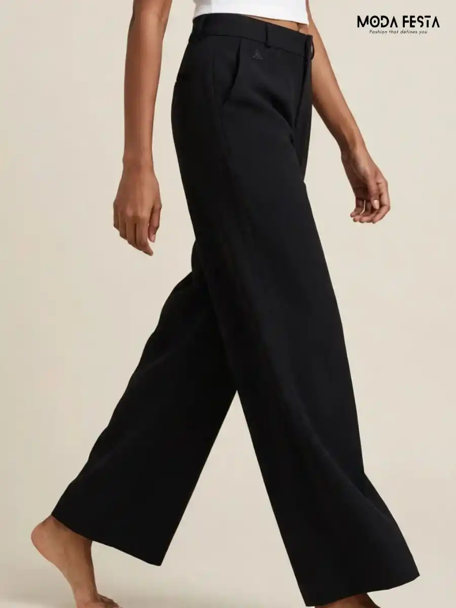 ModaFesta -classic-black-high-waist-wide-leg-trousers