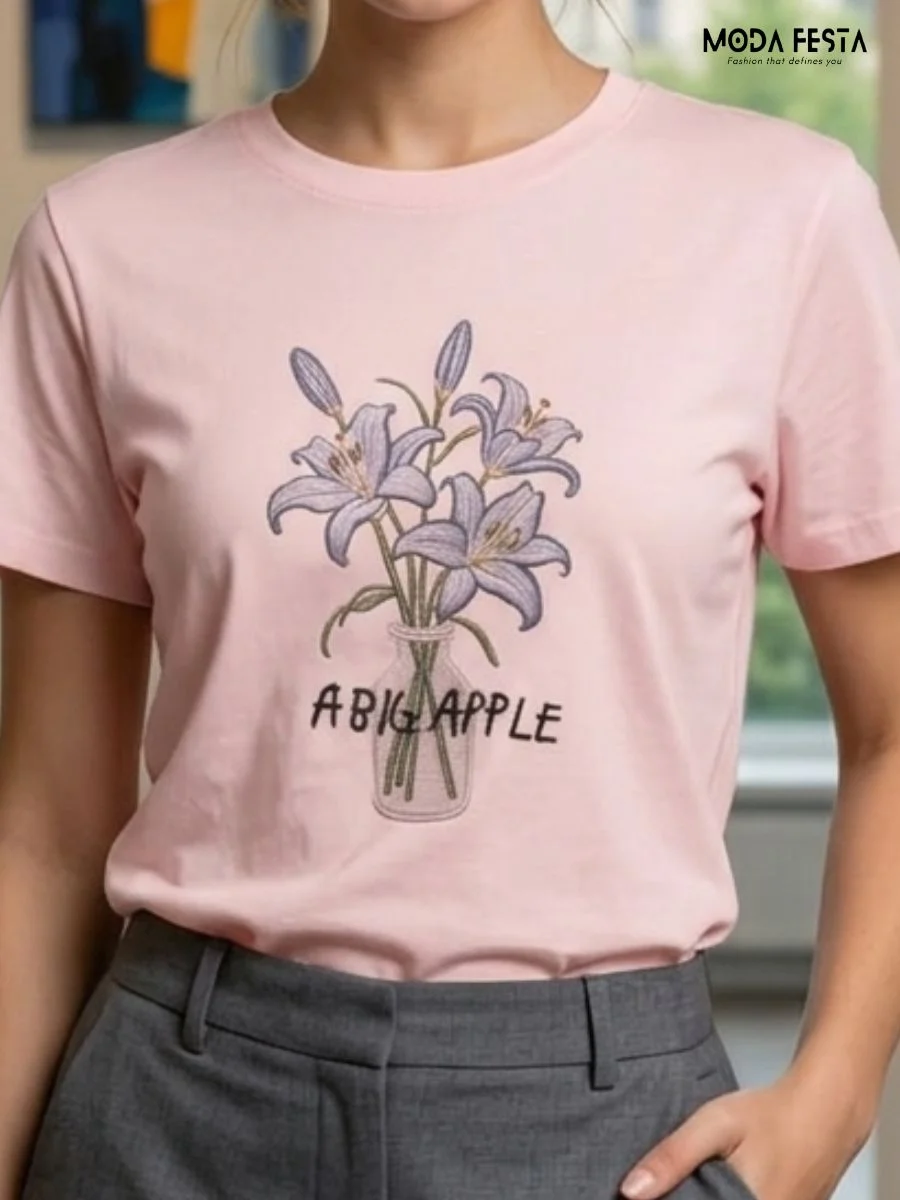 Pink Floral Graphic Tee