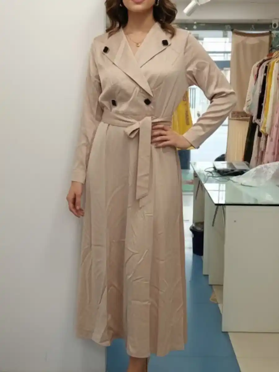 Collared Satin Dress