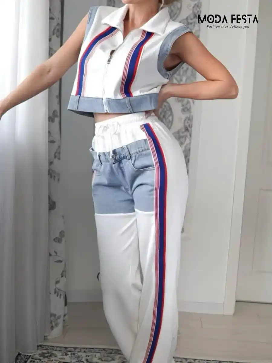 ModaFesta -elegant-denim-stripe-coord-set-white