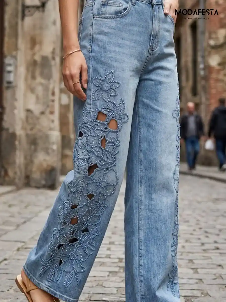 ModaFesta -elegant-sequenced-cutwork-straight-fit-jeans-blue