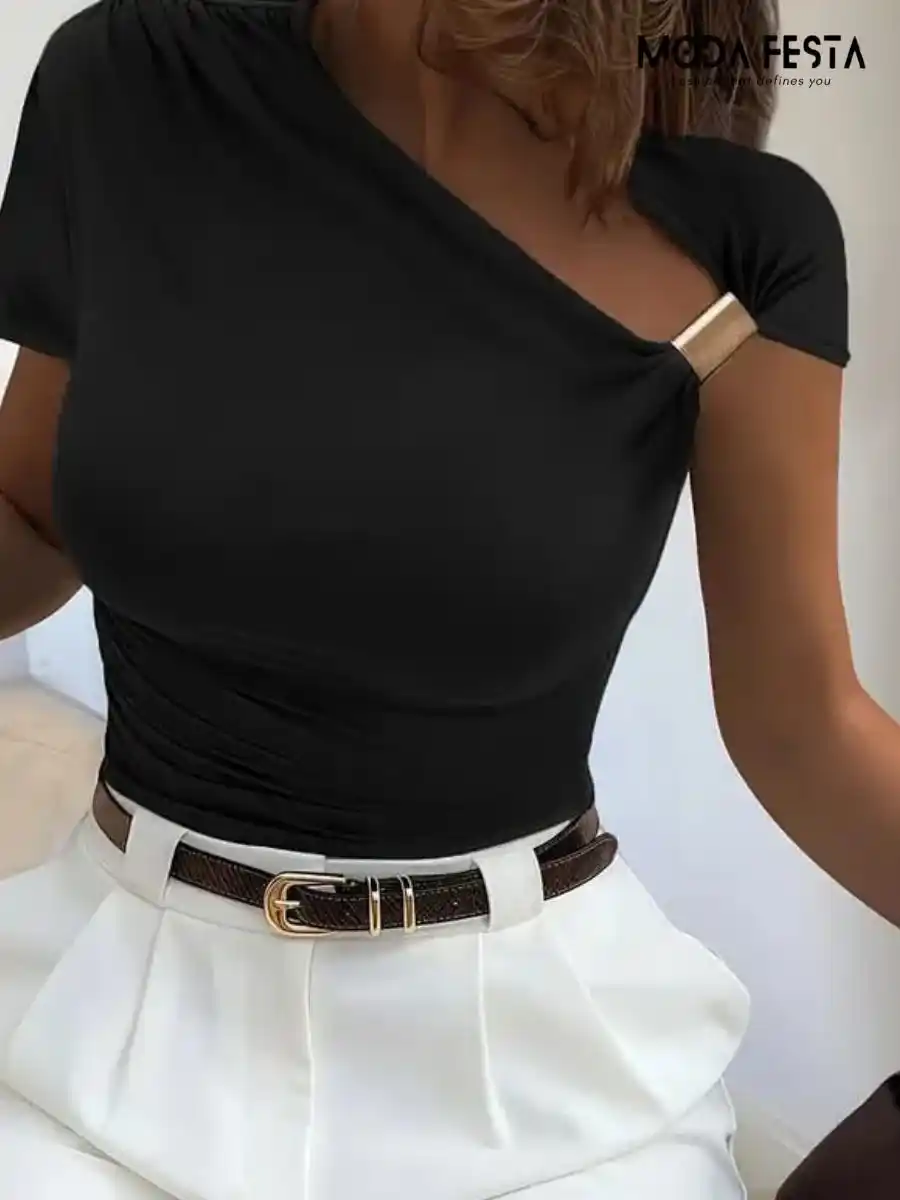 ModaFesta -elegant-style-asymmetrical-top-black