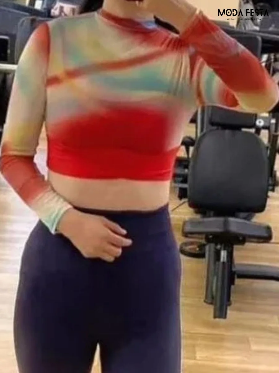 Crop Mesh Top