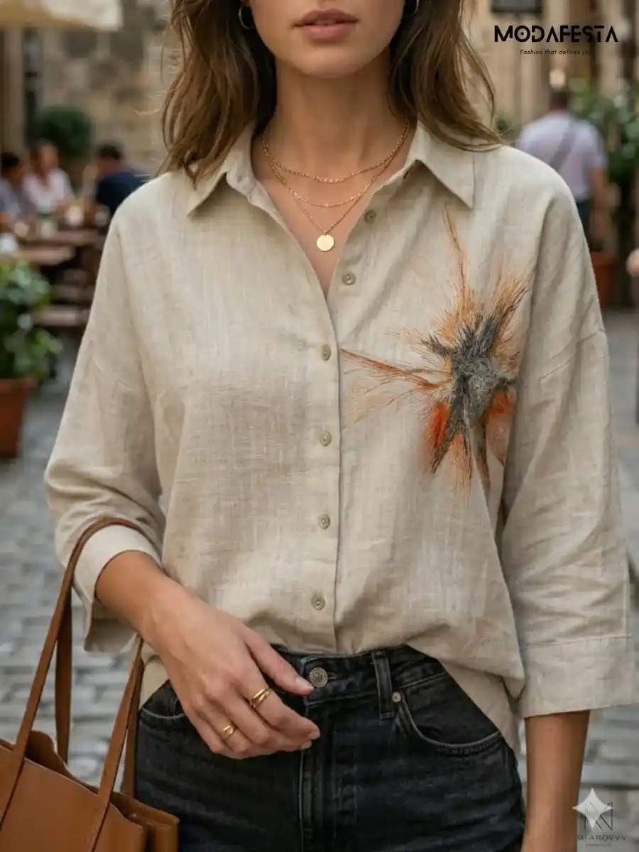 ModaFesta -classy-graphic-print-long-shirt-1-beige