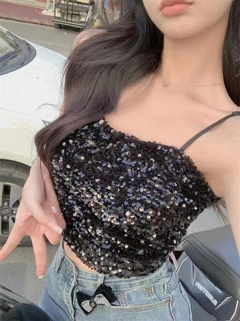 ModaFesta -black-sequined-top