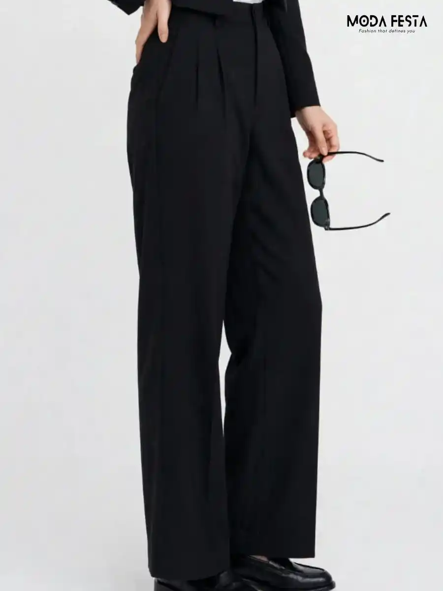 ModaFesta -elegant-black-straight-leg-trousers