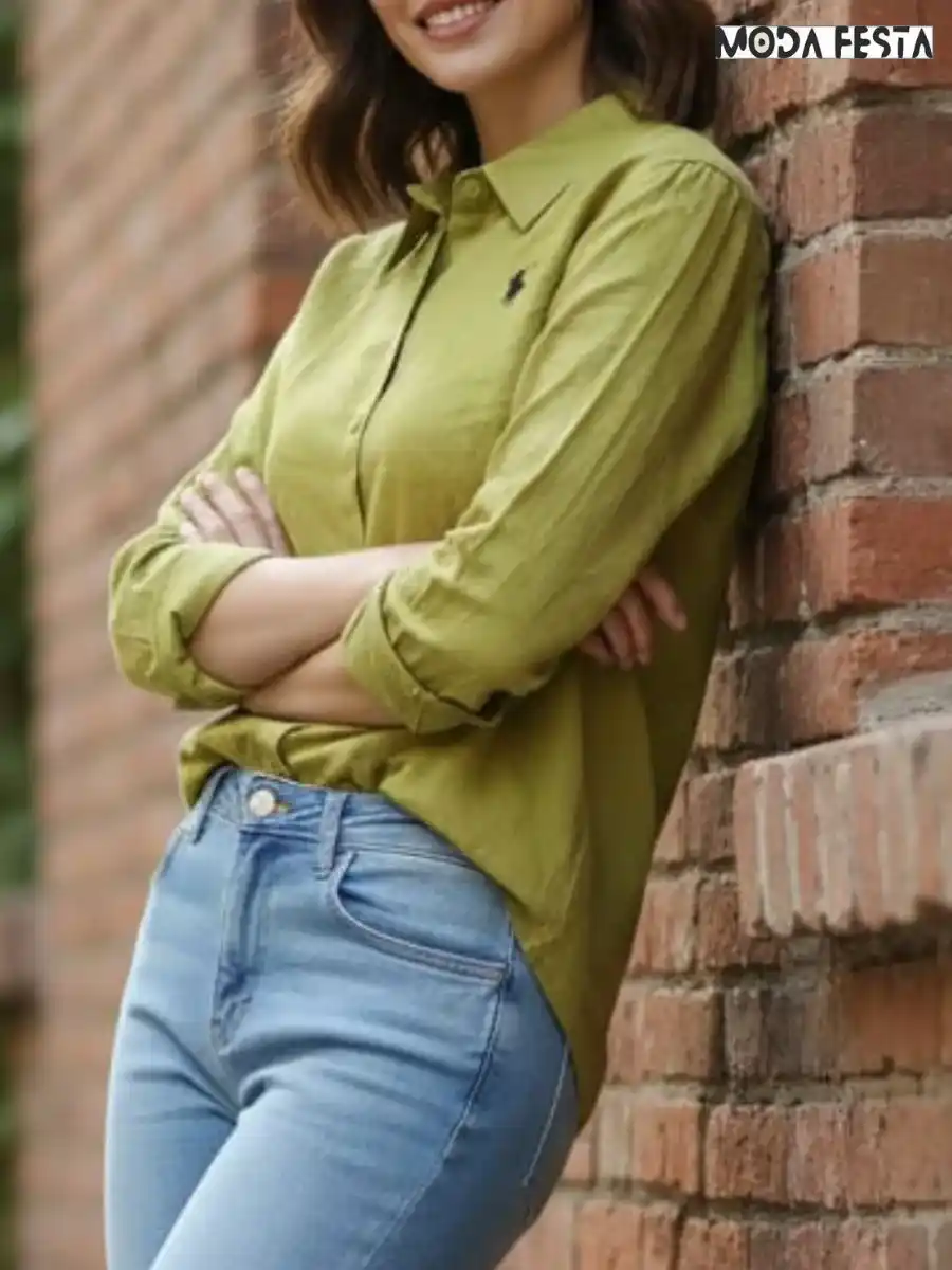 ModaFesta -elegant-linen-shirt-green