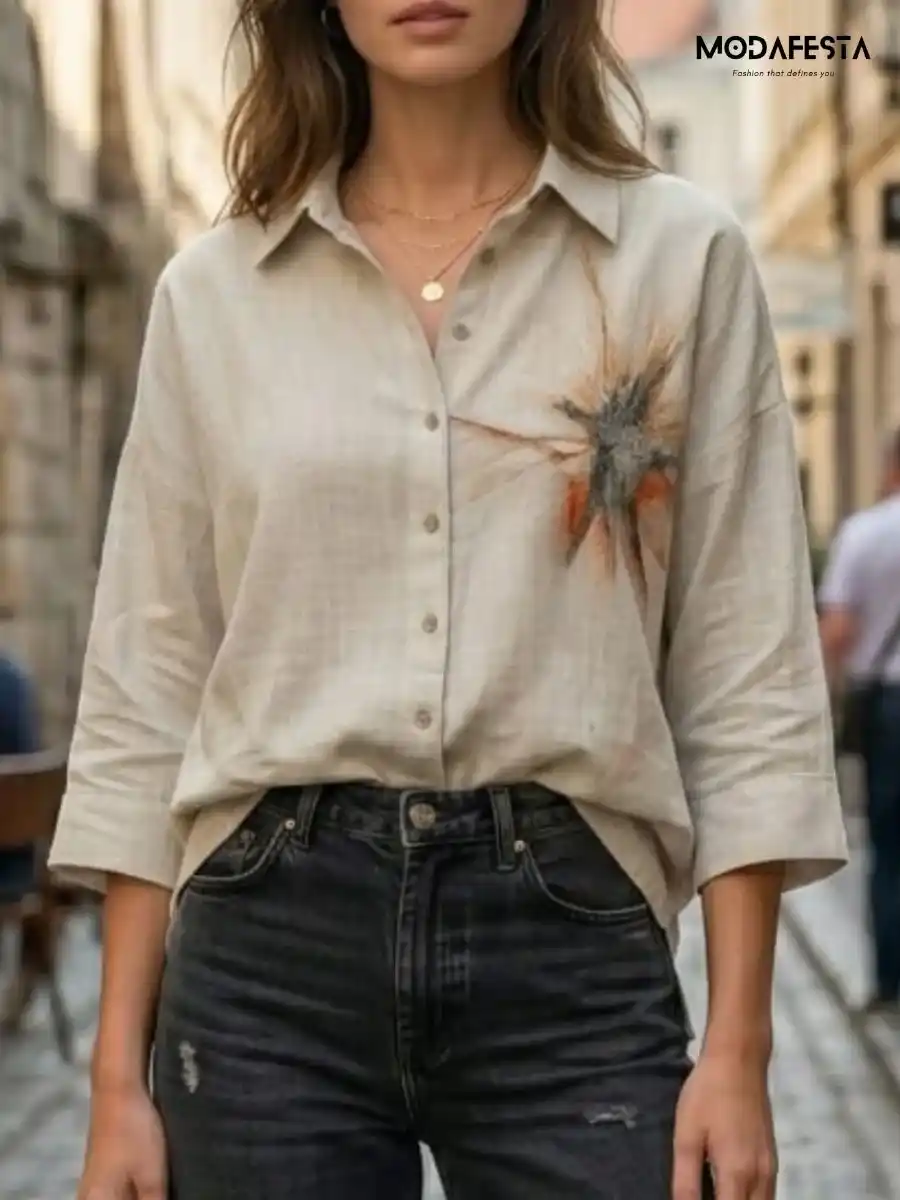 ModaFesta -classy-graphic-print-long-shirt-1-beige