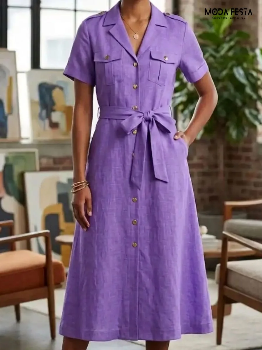 ModaFesta -lavender-grace-shirt-midi-dress