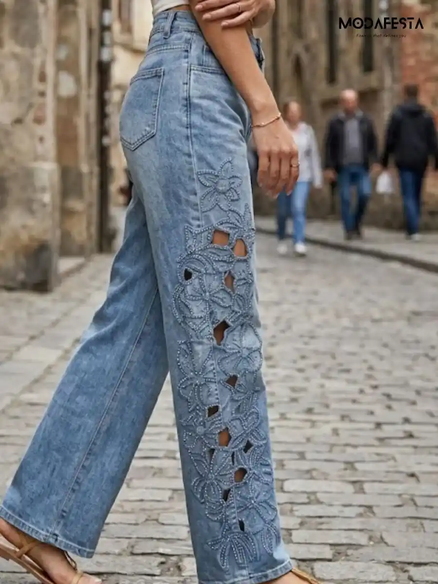 ModaFesta -elegant-sequenced-cutwork-straight-fit-jeans-blue