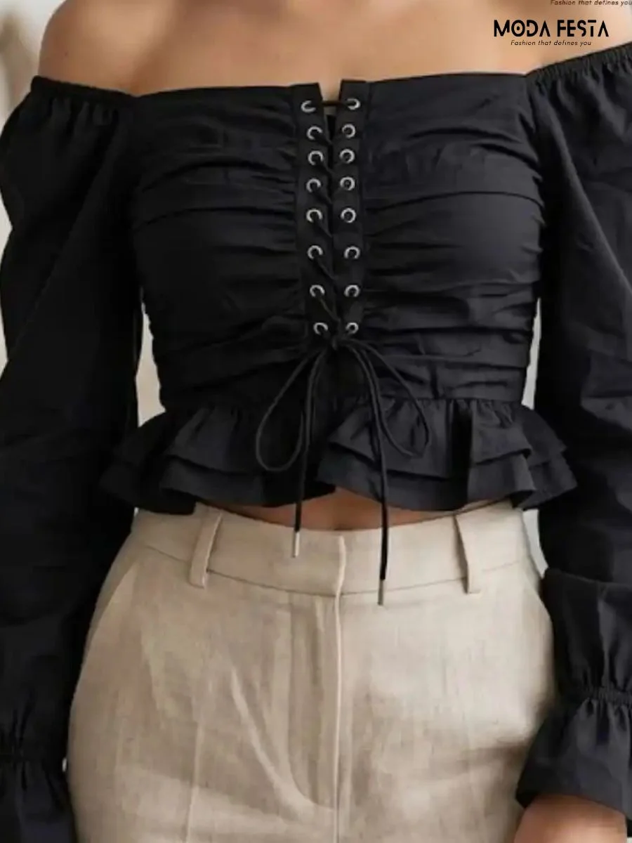 Elegant Off Shoulder Peplum Top
