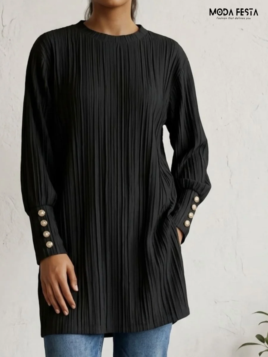 ModaFesta -black-pleated-tunic