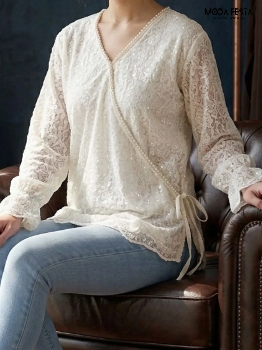 ModaFesta -ivory-sequin-lace-wrap