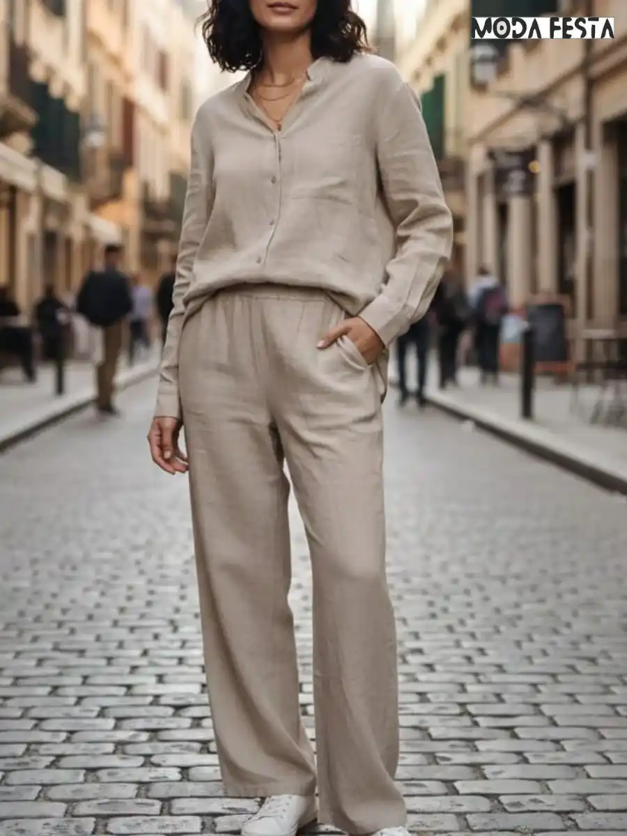 ModaFesta -elegant-linen-coord-set-back-cutwork-style-beige
