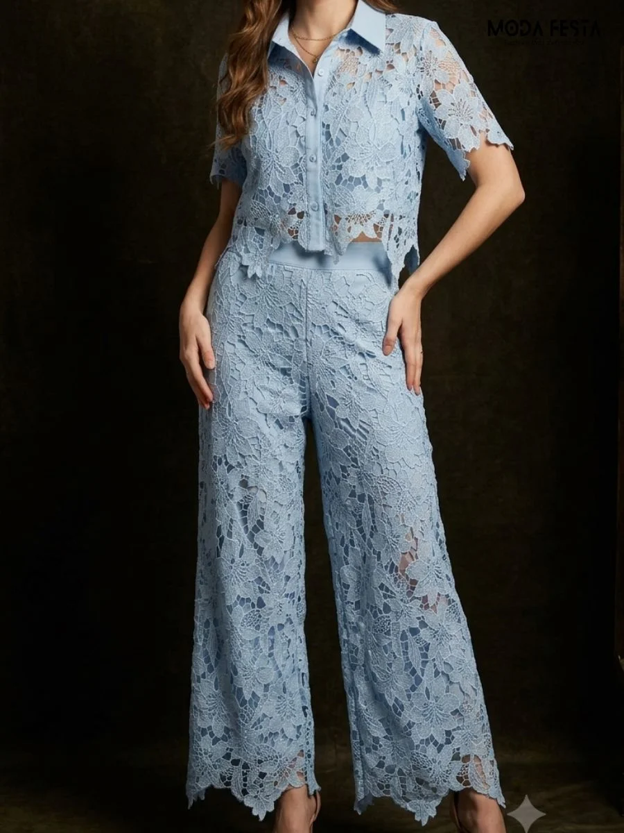 light blue lace coord set