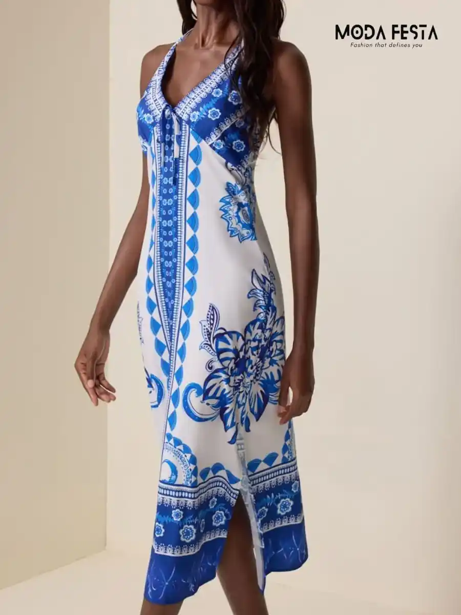 ModaFesta -stylish-floral-print-dress-blue