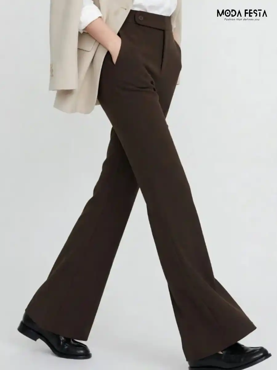 ModaFesta -dark-brown-flare-trousers