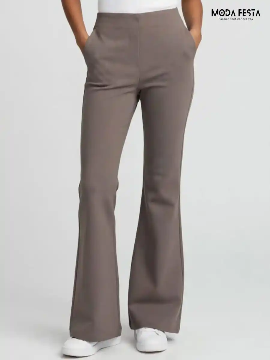 ModaFesta -taupe-high-waisted-flared-trousers