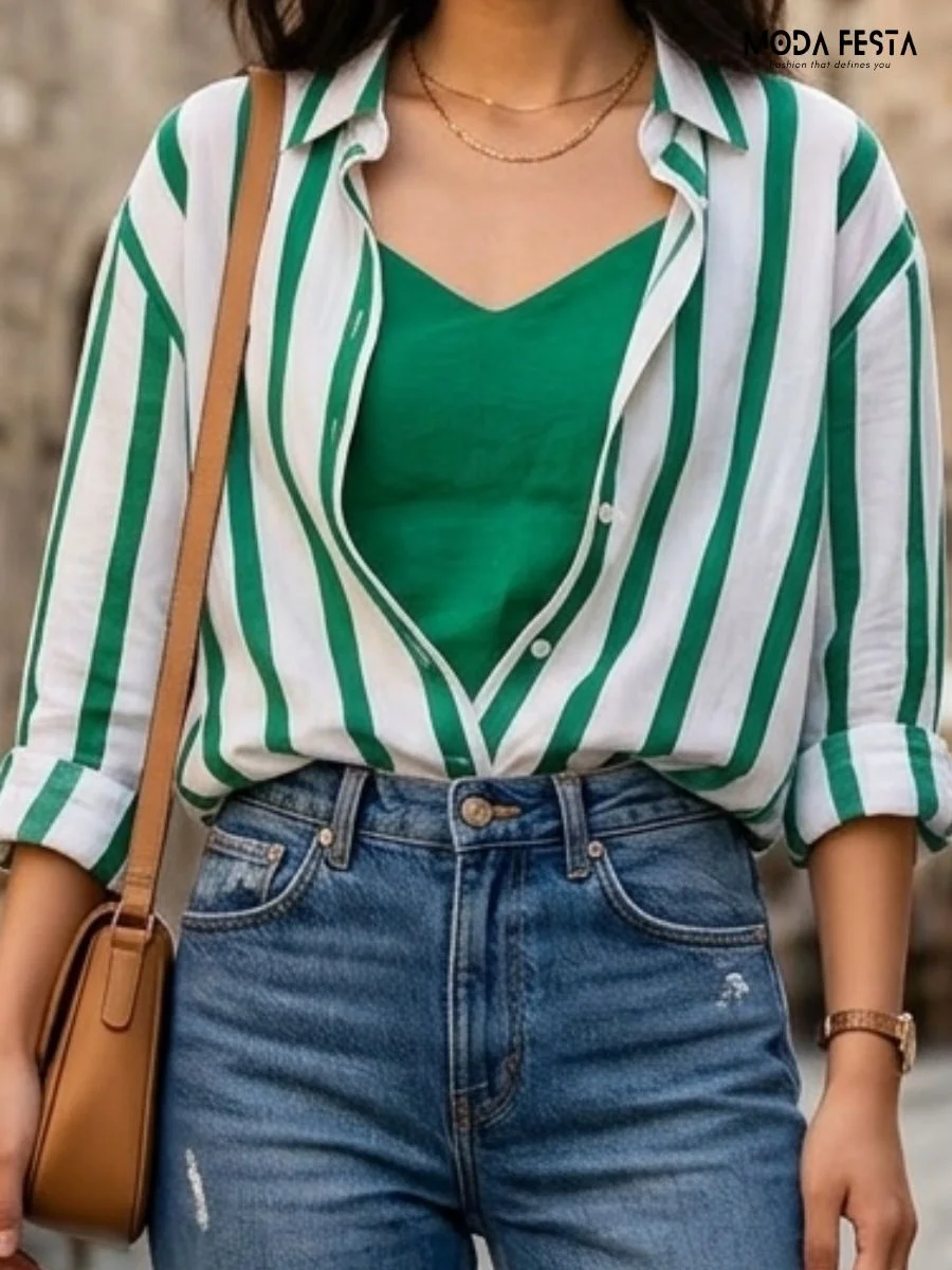 two-piece shirt and camisole co-ord set