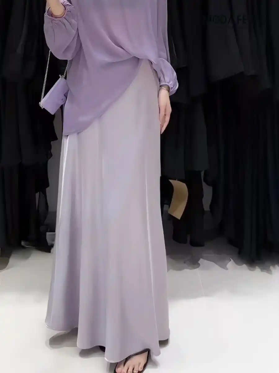 ModaFesta -elegant-a-line-mermaid-satin-skirt-lavender