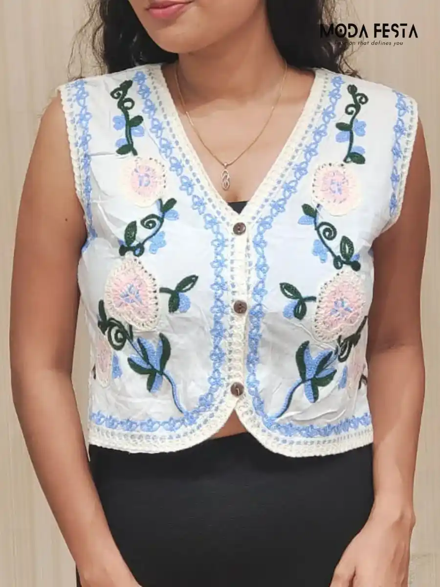 Elegant Floral Embroidered Top