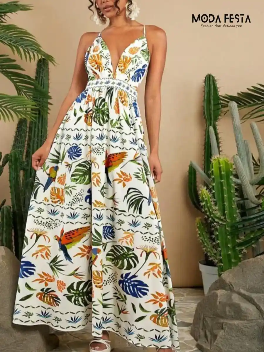 ModaFesta -floral-printed-dress-white