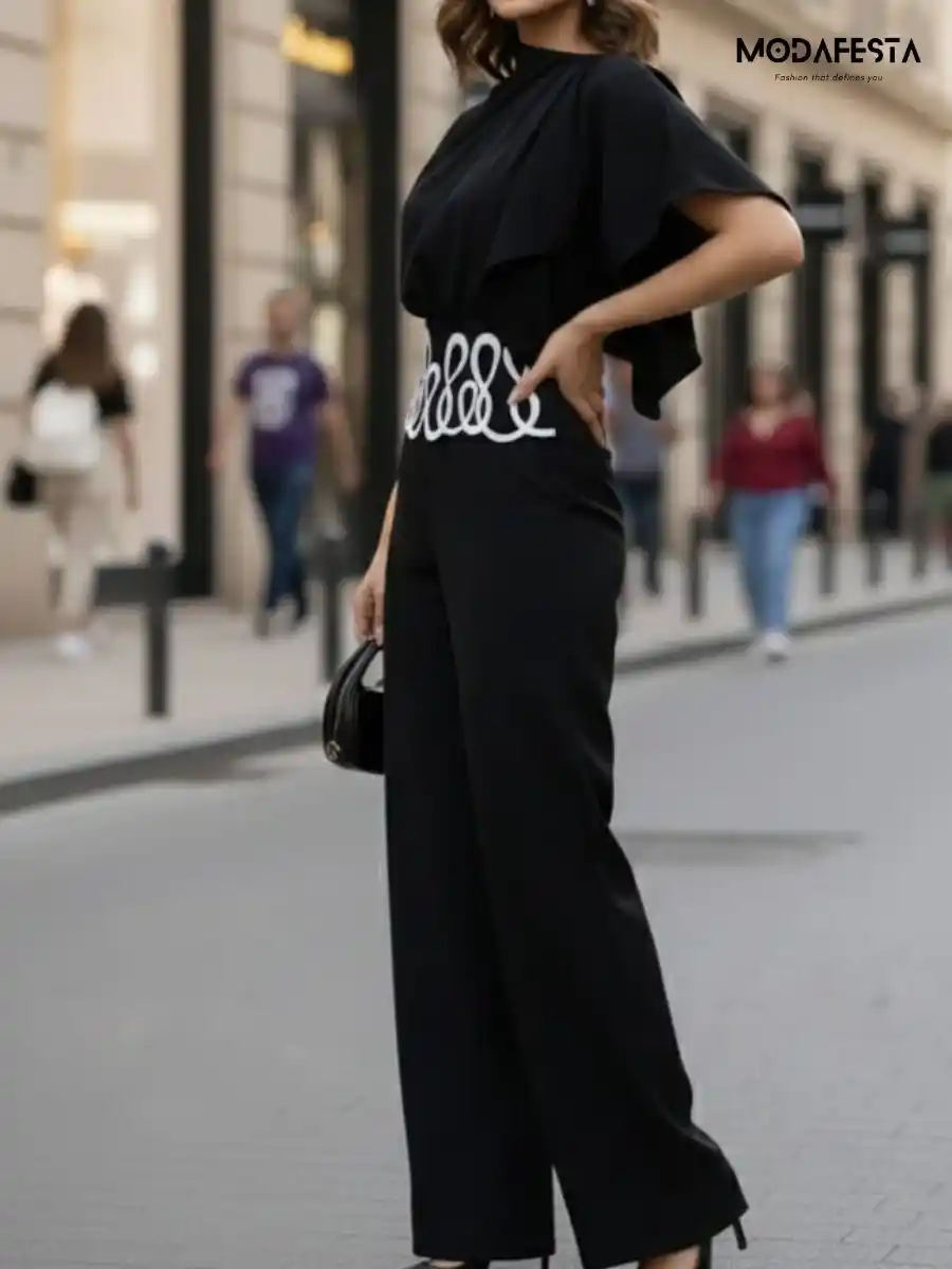 ModaFesta -satin-coord-set-with-white-work-on-pant-blacl