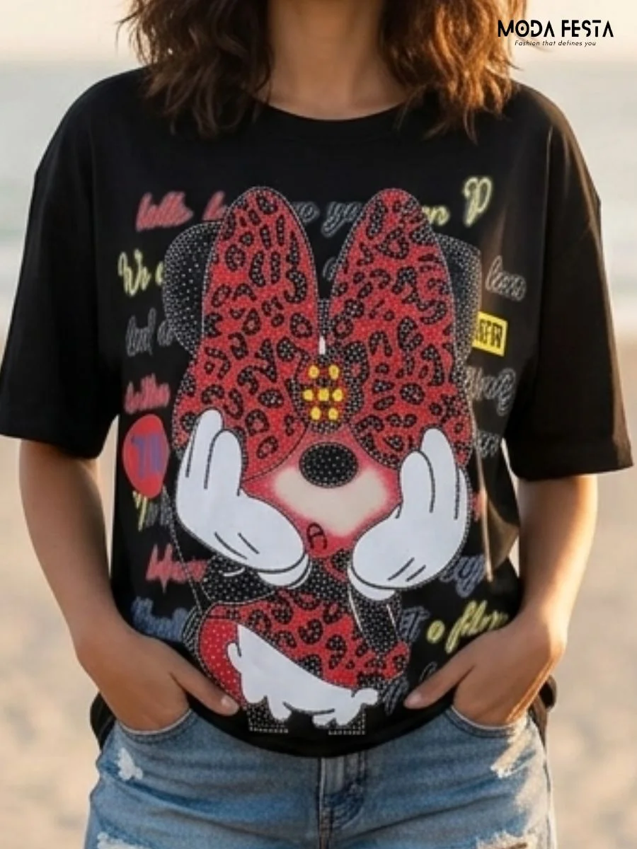 Minnie Mouse Black Tee