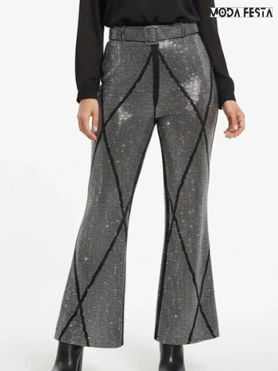 Elegant Style Rhinestone Pants