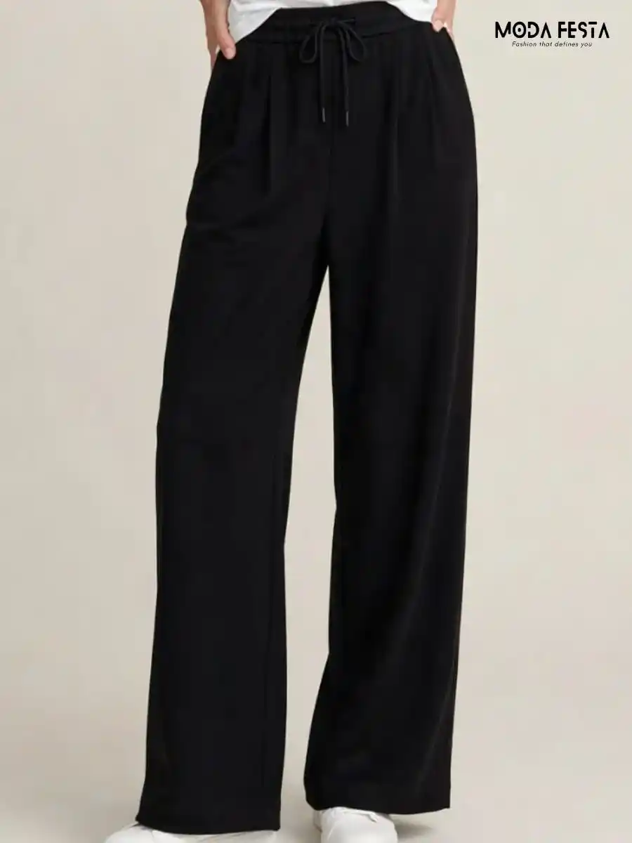 Black Drawstring Scuba Pants