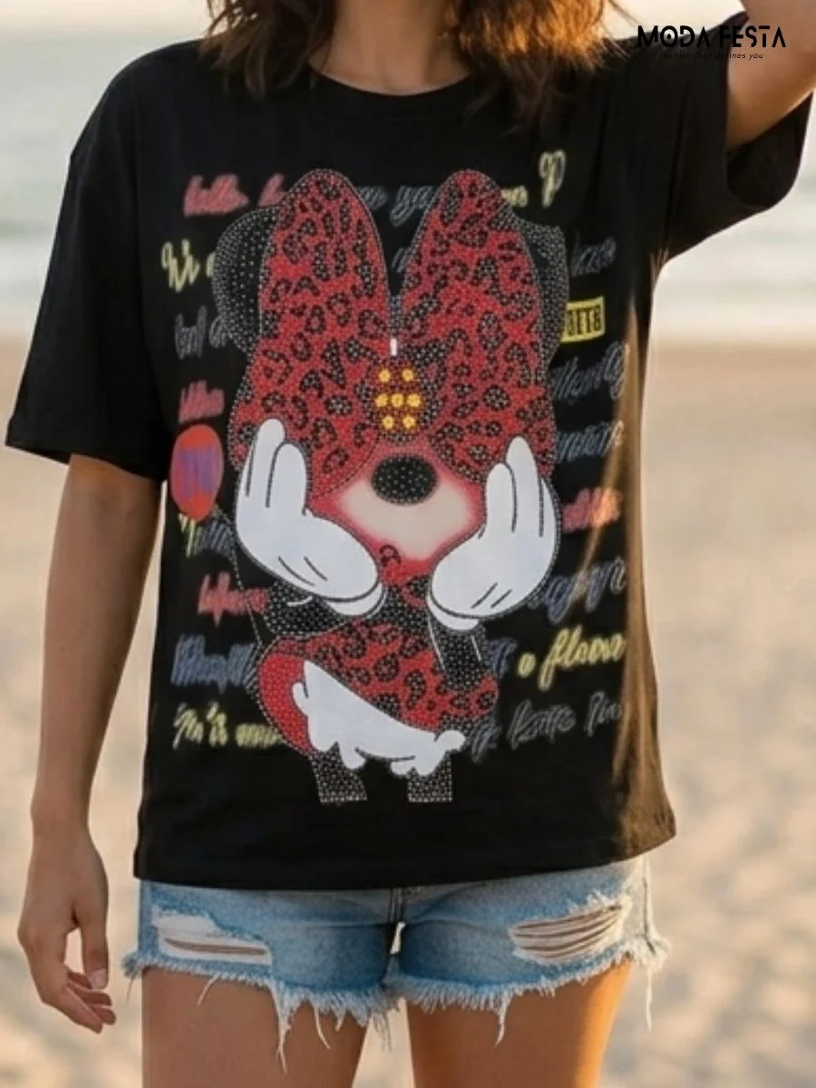 ModaFesta -minnie-mouse-black-tee
