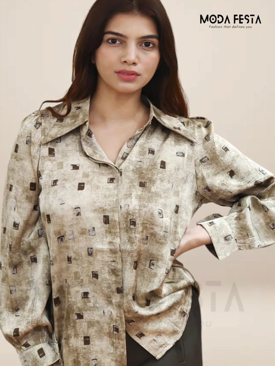 ModaFesta -trendy-formal-satin-shirt-green