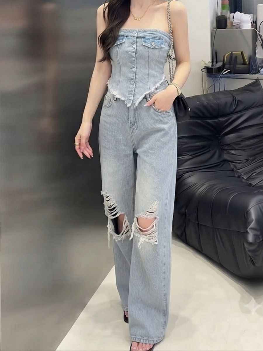 Tube Style Denim Co-ord Set