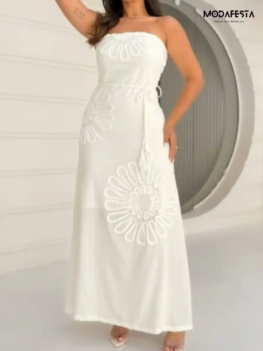 Classy Summer Tube dress With Belt