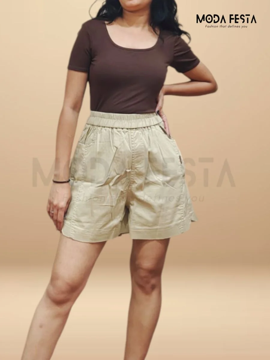 ModaFesta -summer-cotton-short-beige