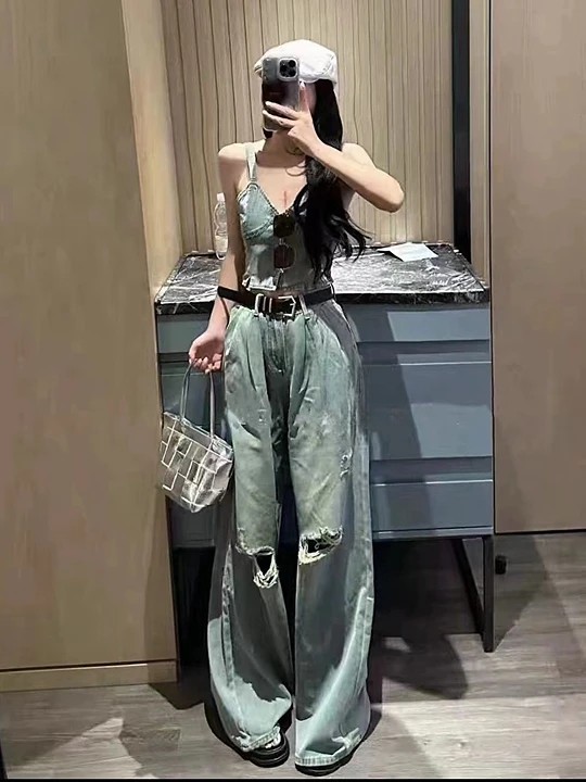 ModaFesta - waist-coat-denim-co-ord-set-ligh-jeans