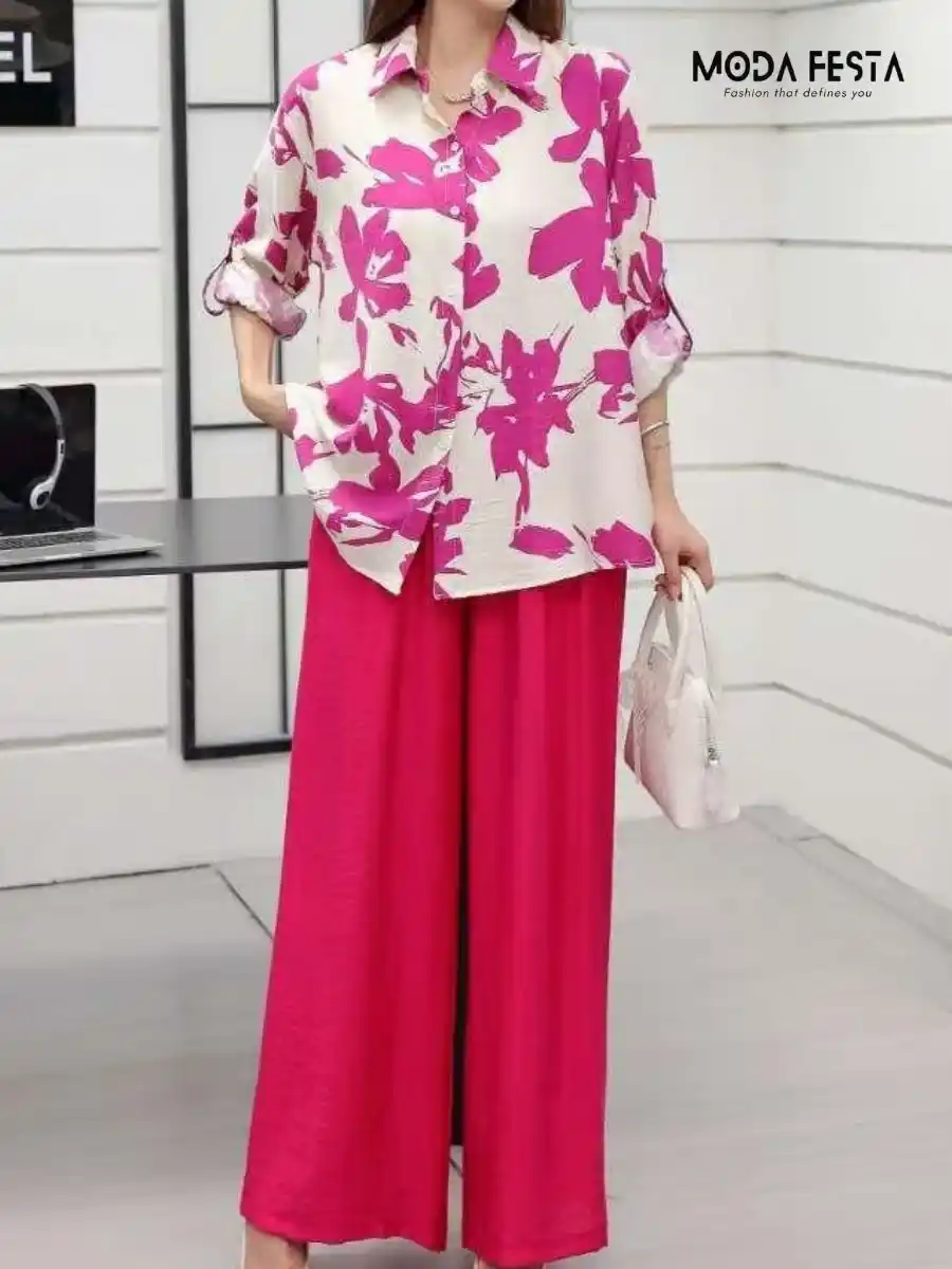 ModaFesta - floral-printed-coord-set-pink