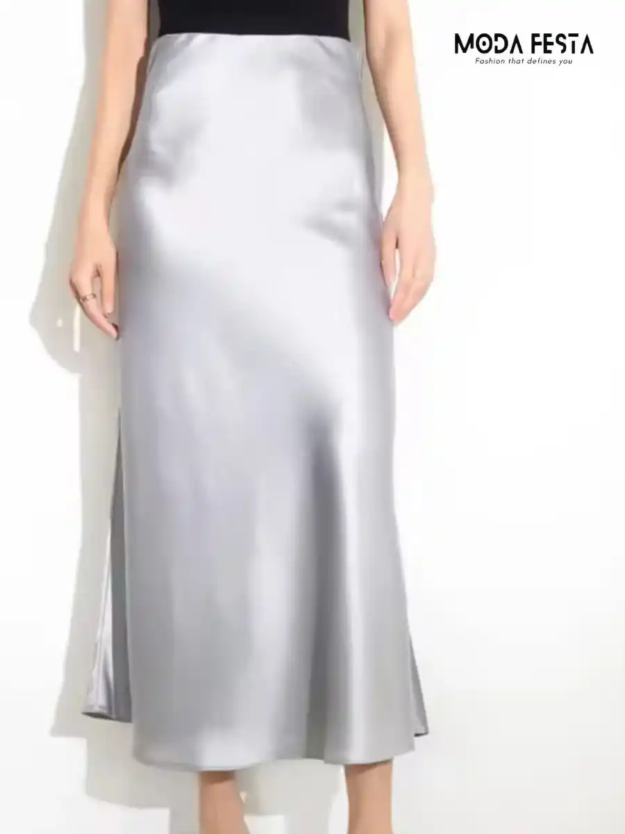 ModaFesta - elegant-a-line-mermaid-satin-skirt-silver