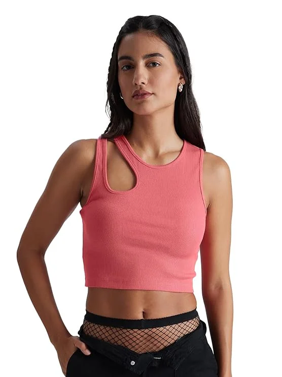 ModaFesta - coral-crop-tank-top-pink 