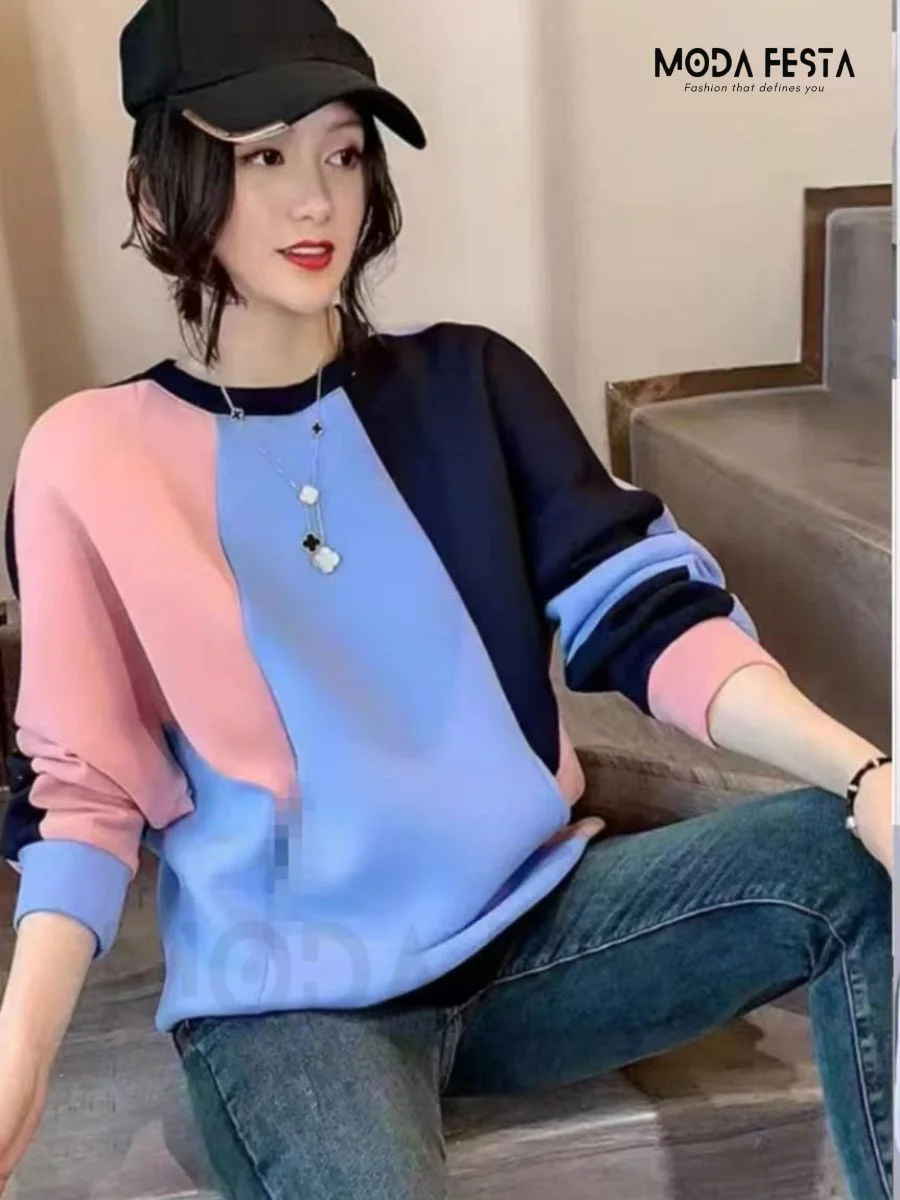 ModaFesta - color-block-t-shirt-pink