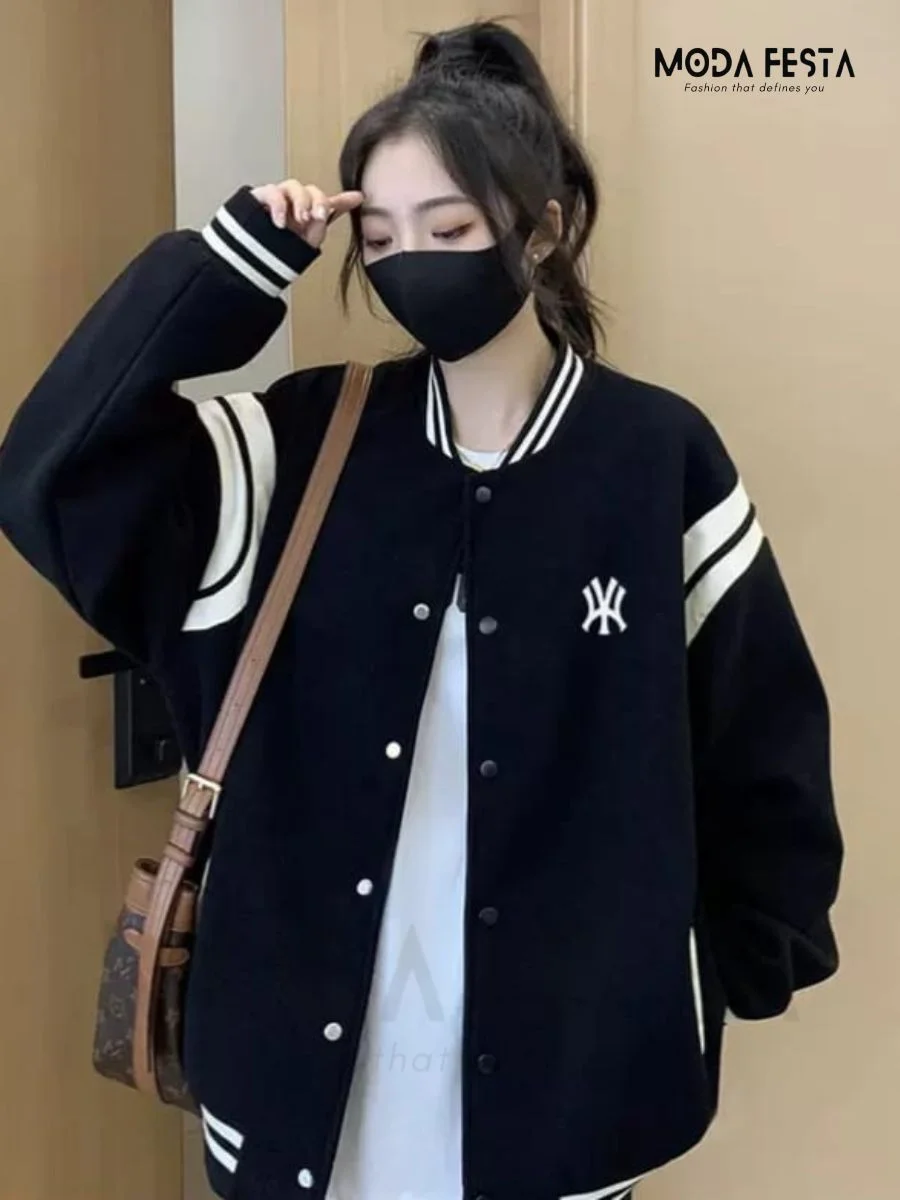 ModaFesta - stylish-varsity-jacket-black