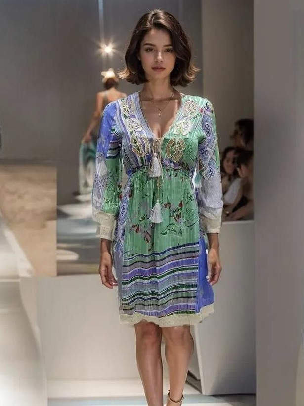 ModaFesta - creepe-floral-mini-dress-