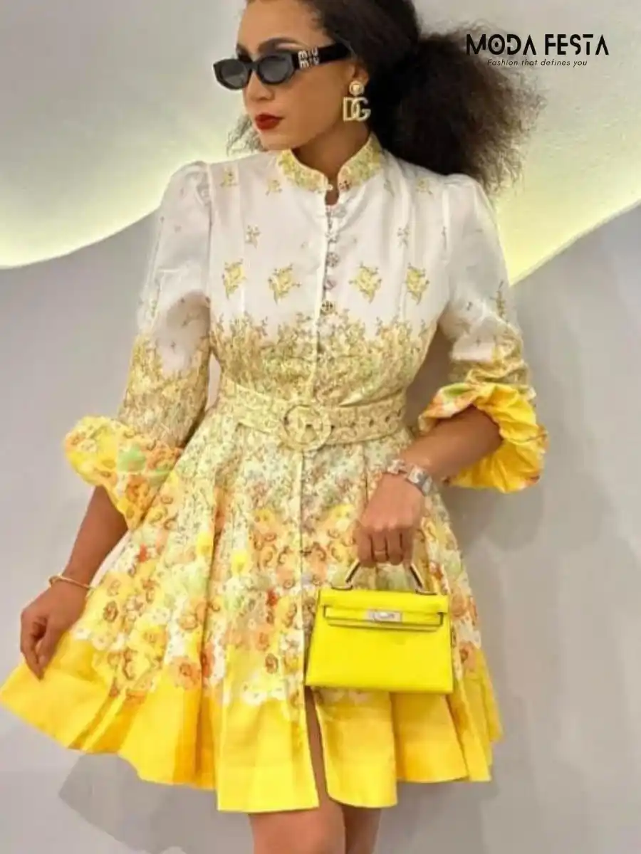 ModaFesta - jude-belted-floral-print-dress-yellow