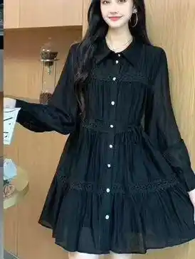 ModaFesta - lucy-collar-dress-layered-black