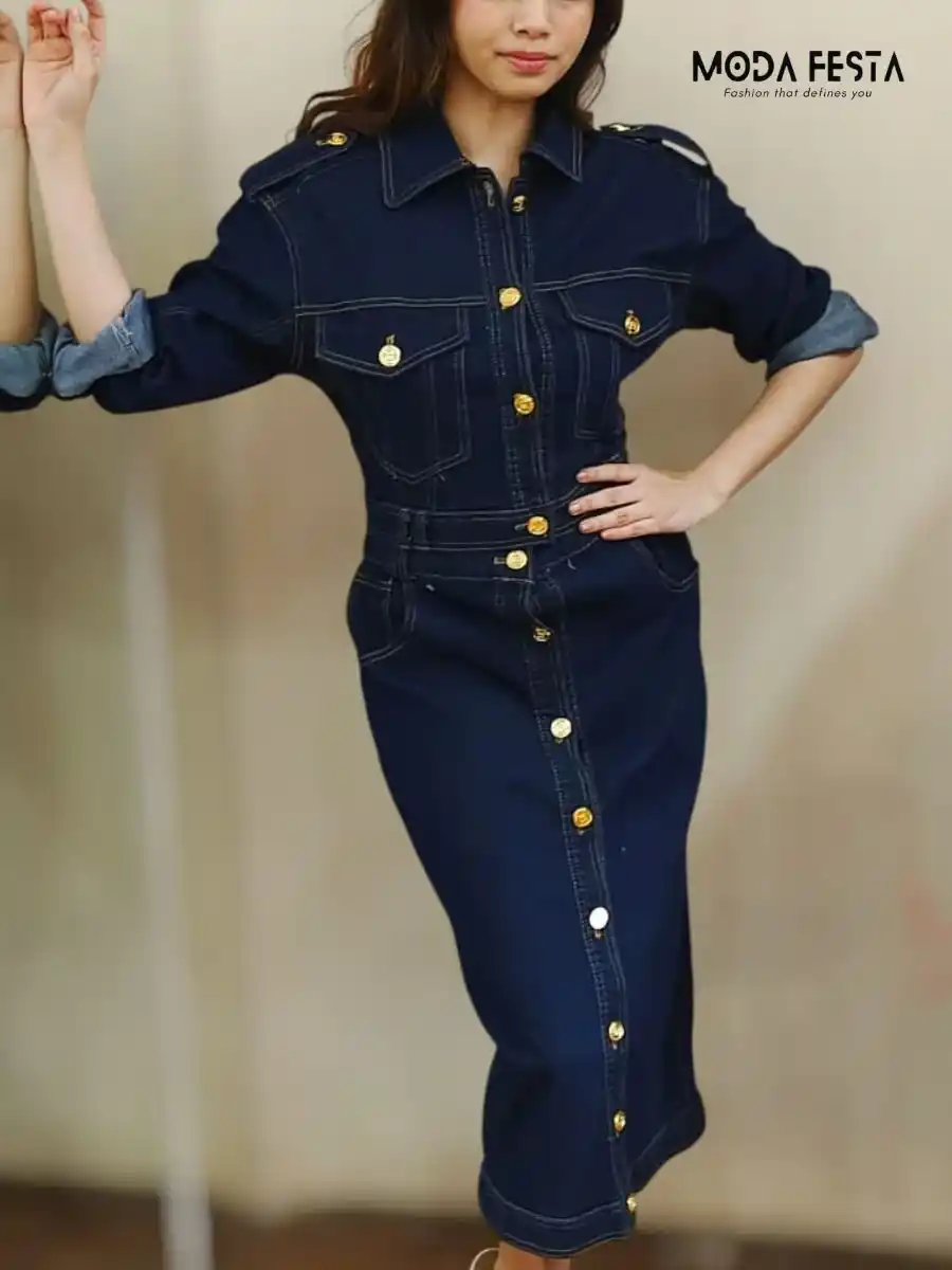 ModaFesta - denim-two-piece-coord-set-blue