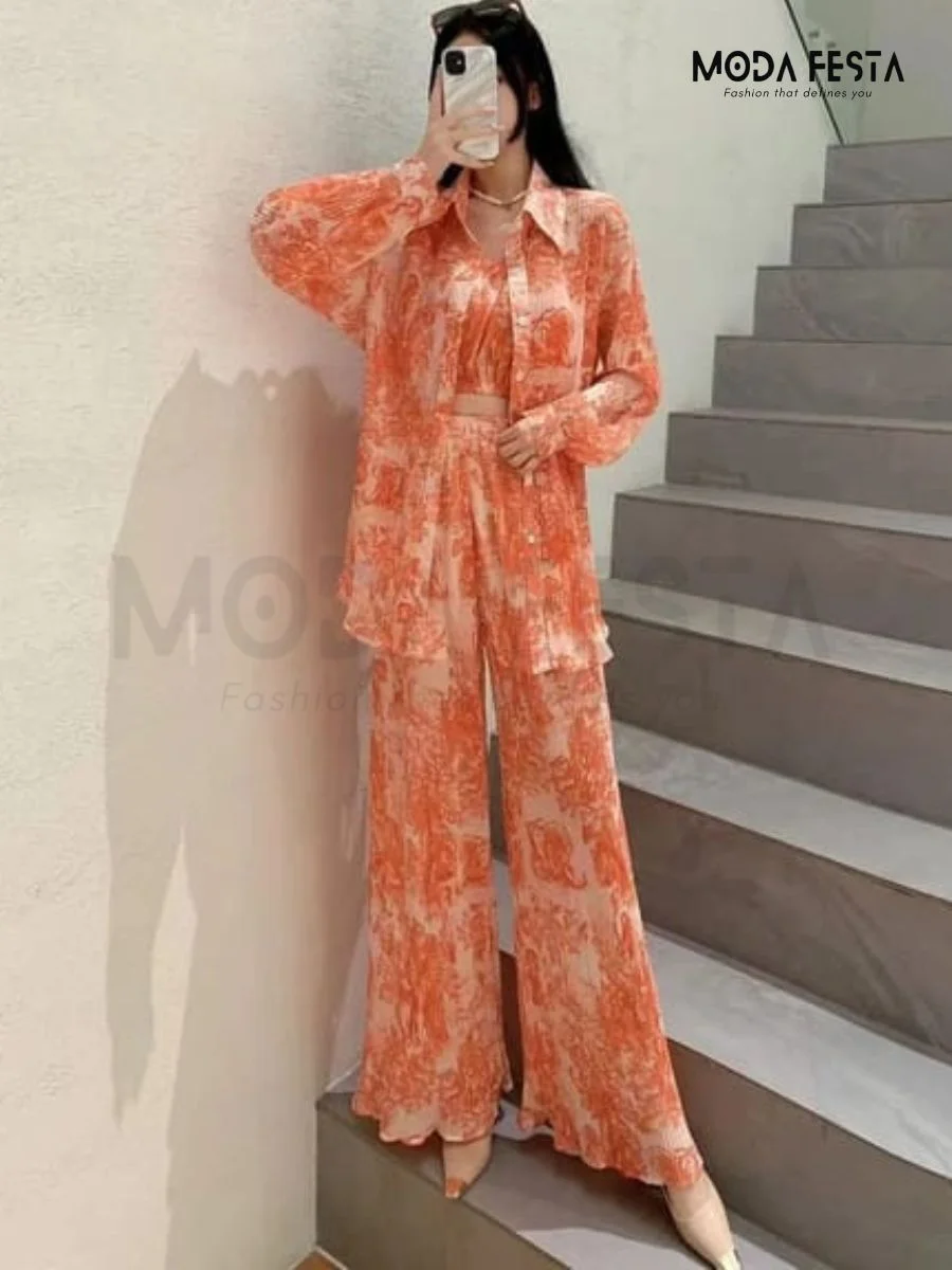 Wrinkled 3-Piece Coord-Set